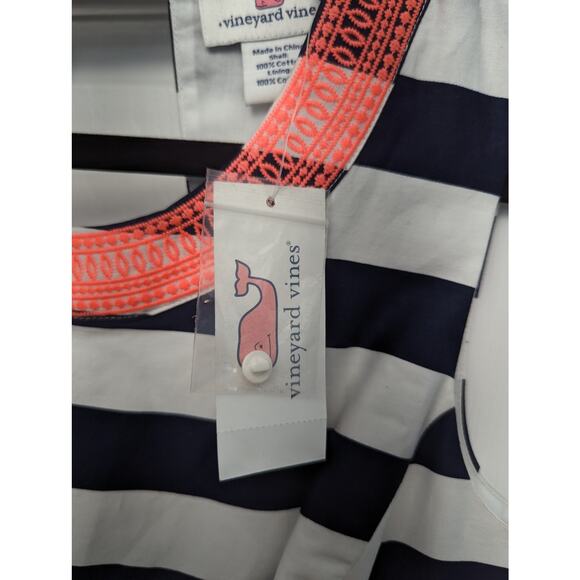 Vineyard Vines Dress Striped Embroidered Collar Nautical Party Brunch Day Date - Picture 8 of 10